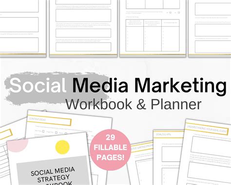 Social Media Workbook Social Media Strategy Social Media - Etsy