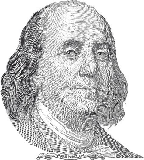 Vectorized Portrait of Benjamin Franklin from 100 ... - #Benjamin # ...