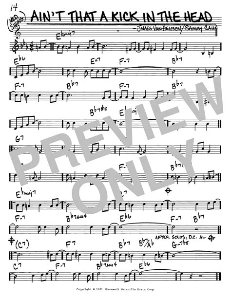 Dean Martin "Ain't That A Kick In The Head" Sheet Music Notes | Download Printable PDF Score 60535