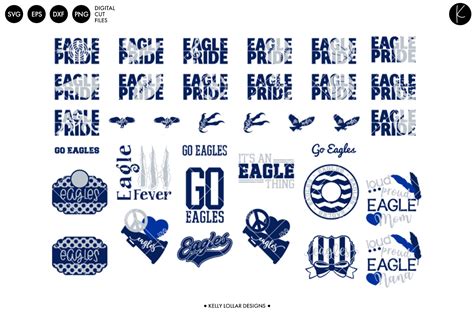 Eagles Mascot Bundle Navy Graphic by kellylollar · Creative Fabrica