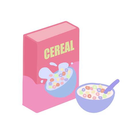 Hand-drawn cute isolated clipart illustration of breakfast cereal with a bowl 11865252 Vector ...