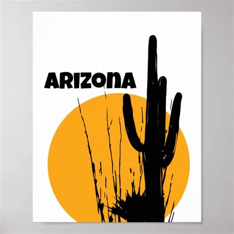 Arizona Desert Plants Silhouette | Poster | Zazzle.com