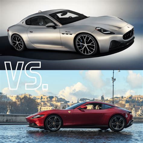 Compare the Sporty 2024 Maserati GranTurismo with the Ferrari Roma