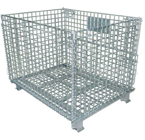 Durable Collapsible Wire Container Industrial Wire Storage Bins 47”X40”X35”