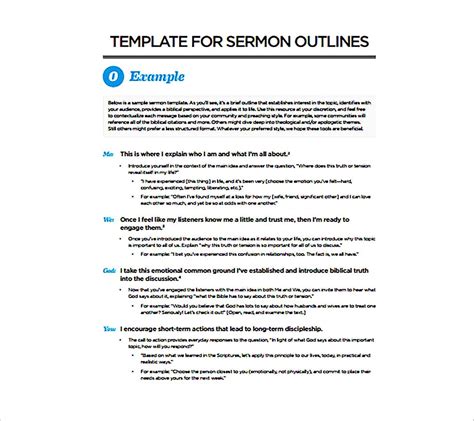 Sample Sermon Outline Template in 2024 | Sermon, How to memorize things ...