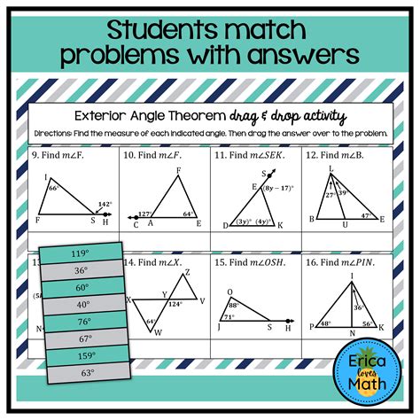 Triangle Angle Theorems Digital Activity Drag & Drop | Made By Teachers