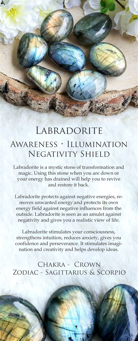 Labradorite Crystal Tumbled Stone Polished Gemstone / Awareness Illumination Negativity Shield ...