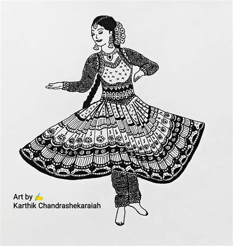 Kathak Dance Drawing