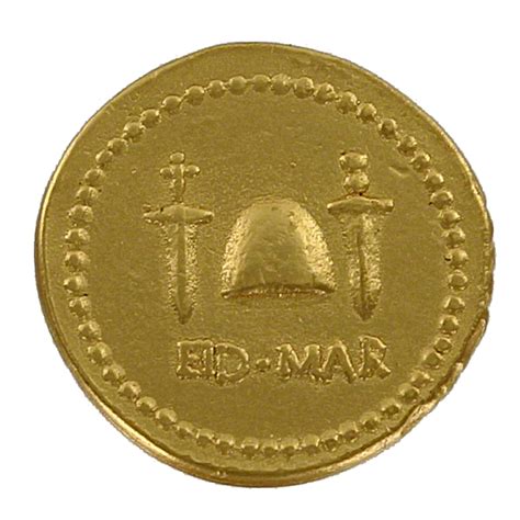 Brutus Ides of March Gold Aureus Replica coin.