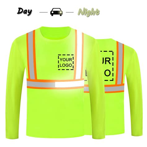 Hivis Supply Reflective Safety Long Sleeve Shirt with Logo Printing ...