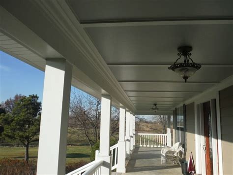 Hardie Smooth Panel w/ Hardie Crown | Lake houses exterior, House exterior, Porch ceiling