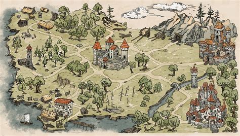 ArtStation - Medieval style map for indie game