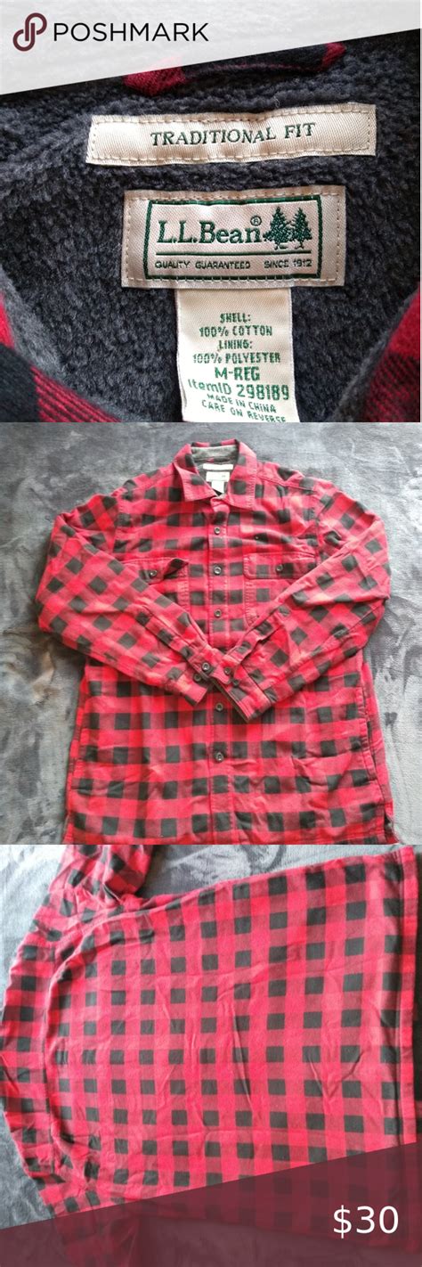 LL Bean Men's Medium Fleece Lined Plaid Flannel Excellent condition. Like new. L.L. Bean Jackets ...