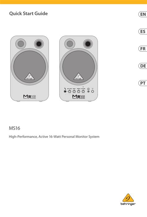 BEHRINGER MS16 QUICK START MANUAL Pdf Download | ManualsLib