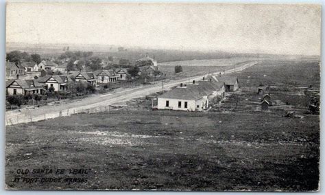 Fort Dodge, Kansas Postcard "OLD SANTA FE TRAIL" Birdseye View of Houses - 1914 | eBay | Kansas ...