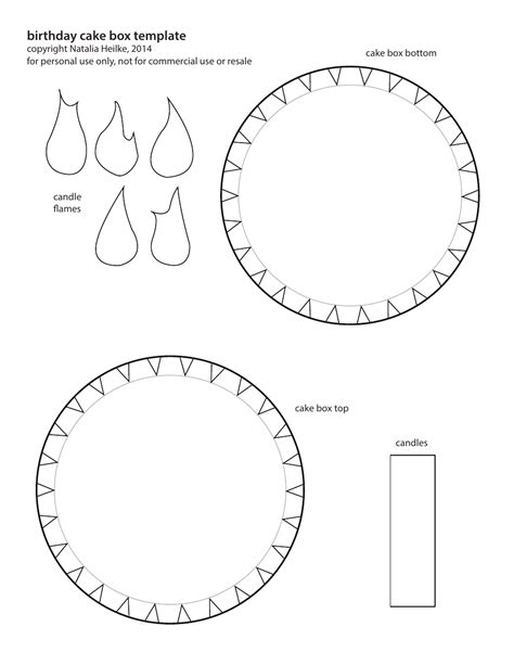 Birthday Cake Box Template Download Printable PDF | Templateroller