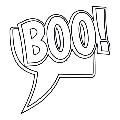 BOO, comic text sound effect icon, outline style 15211351 Vector Art at Vecteezy