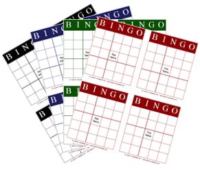 Printable Bingo Card - Free blank