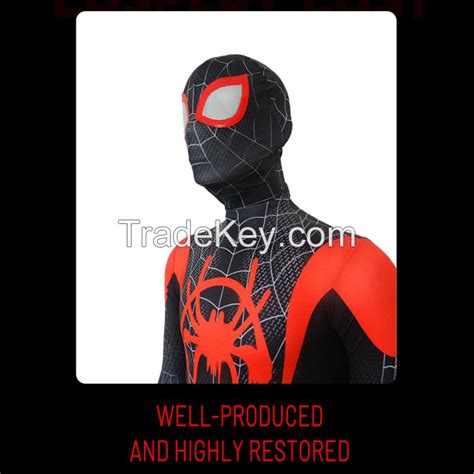 Spiderman boy costume superhero tight-fitting children's Black spider one-piece performance ...