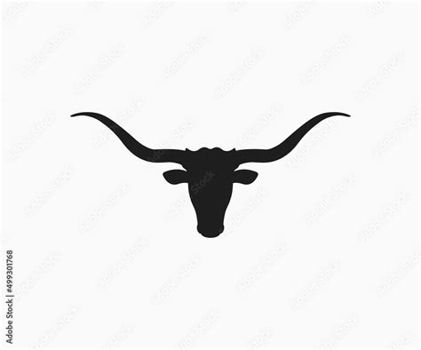 Silhouette texas longhorn symbol. Bull head logo icon vector. Stock ...