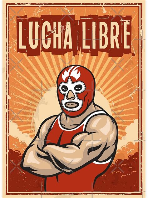 "Lucha Libre, Mexican Wrestling poster, Luchador" Art Print by monsterplanet | Redbubble