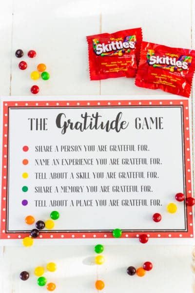 Free Printable Gratitude Skittles Game - Play Party Plan