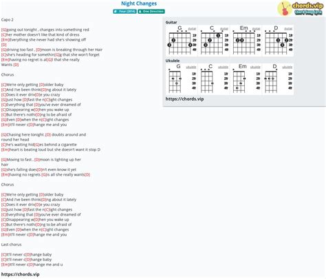 Chord: Night Changes - tab, song lyric, sheet, guitar, ukulele | chords.vip