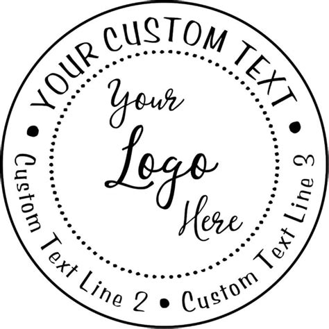 Custom Logo Round Stamp - 3 Lines of Text - Self-Inking Stamper ...