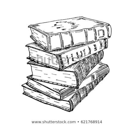 Stack of books isolated on white, Hand Drawn Sketch Vector illustration ...