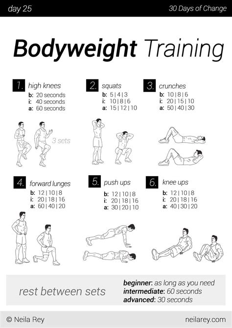 30-Day Workout Plan For Beginners No Equipment for Build Muscle ...