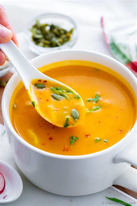 Thai Butternut Squash Soup with Coconut Milk (Creamy, Spicy) Recipe | ChefDeHome.com