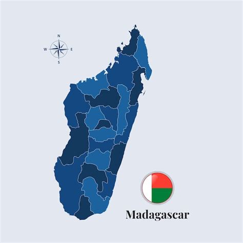 Premium Vector | Madagascar map with flag Madagascar flag map