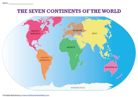 List Of World Map 7 Continents Name Images – World Map Blank Printable