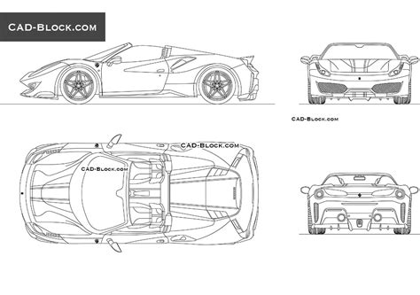 Ferrari 488 Pista CAD Files, DWG Files, Plans And Details, 57% OFF