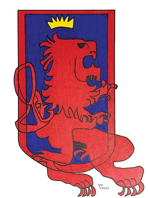 Red Lion Shield Drawing by Jordan Maloney - Fine Art America