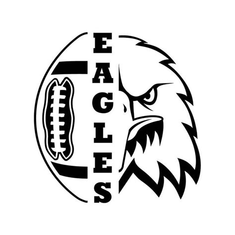 Eagles Football with mascot Eagle vector .eps .dxf .svg .png | Etsy