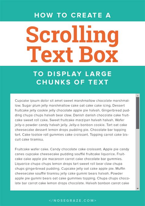 How to Create a Scrolling Text Box for Large Chunks of Text • Nose Graze