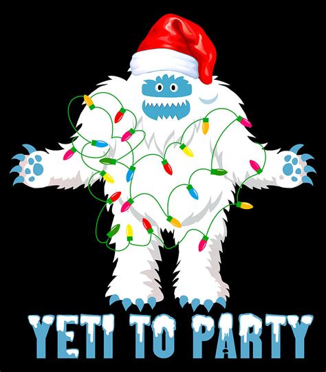 Christmas Yeti To Party Cute Yeti for Christmas Digital Art by Thanh Nguyen