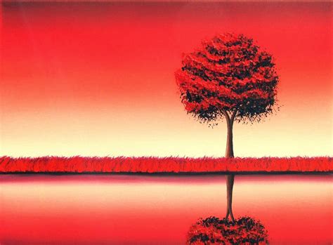 Bing Art by Rachel Bingaman: Red Tree Oil Painting, Tree Art Landscape ...