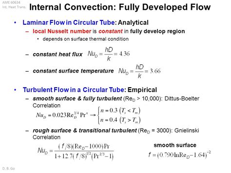 Nusselt Number For Laminar Flow