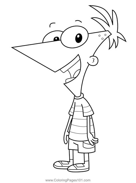 Phineas Flynn Phineas and Ferb Coloring Page for Kids - Free Phineas and Ferb Printable Coloring ...