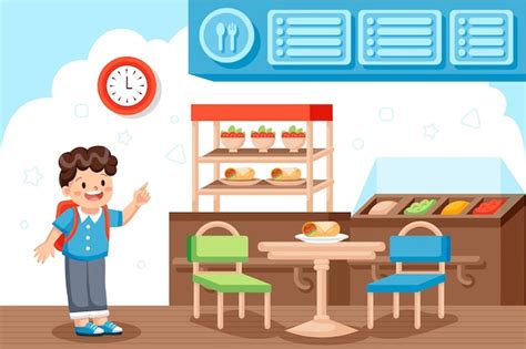 Free Vector | Hand drawn school canteen illustration