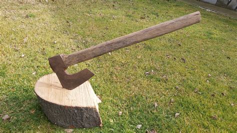 Axe Hand Wrought Iron Ax Hatchet With Wooden Handle Primitive Woodworking Tool Carpenters Axe ...