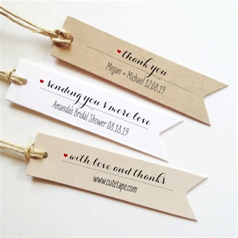 Personalized wedding favor tags Kraft Gift Tags Custom Favor Tags – CuteTape Shop