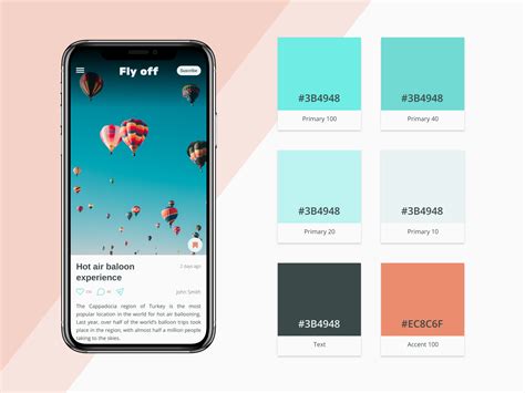 Color palette for travel app by Bárbara de Zárate on Dribbble