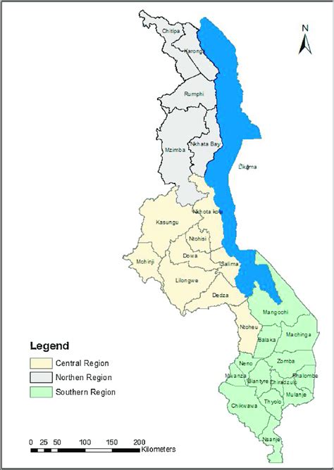 Fig. A1. Map of Malawi showing districts. | Download Scientific Diagram