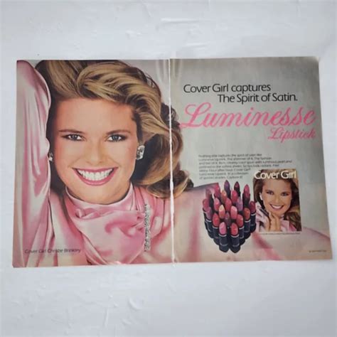 VINTAGE PRINT AD Cover Girl Christie Brinkley Luminesse Lipstick clipping 1985 $5.00 - PicClick