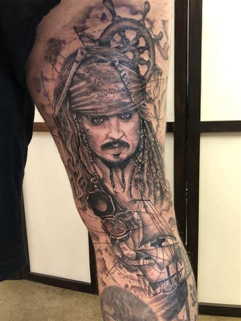 Jack Sparrow Tattoo done at Fine Line Tattoo by Adrian #jacksparrow # ...