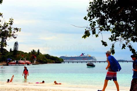 Tourists on a Pacific Island Editorial Image - Image of shore, shrubs ...