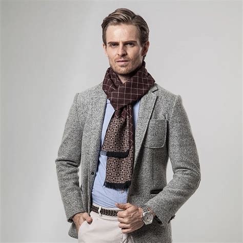 Fall and winter business men collar Classic plaid casual men's scarf ...